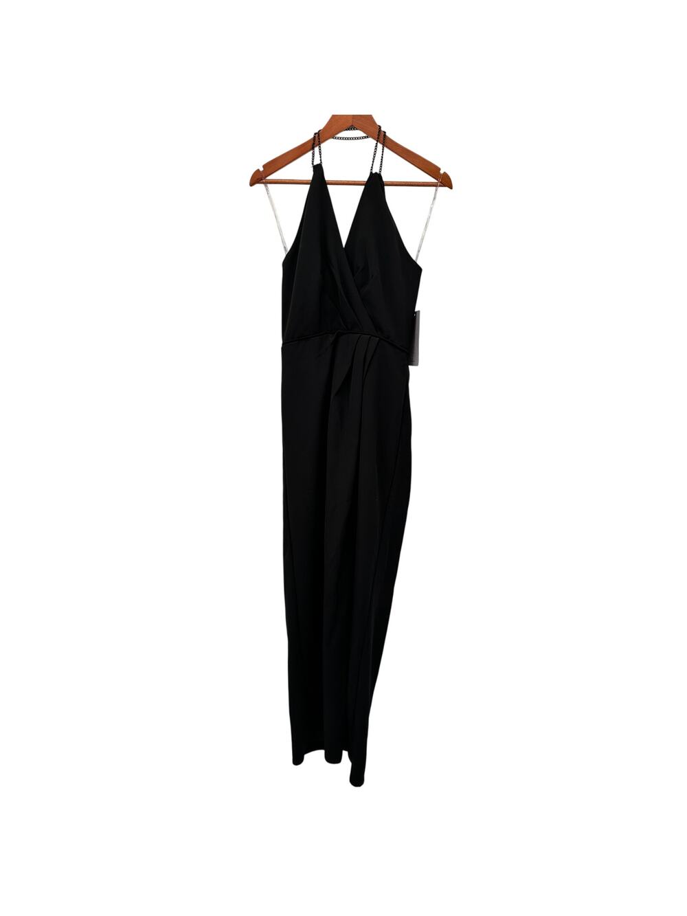 JS COLLECTIONS NWT Black Halter Full Length Gown Dress // 6